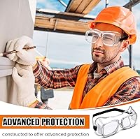 Vista 5 de 100 pares de gafas de seguridad antivaho protectoras transparentes sobre los anteojos, protección ocular antiarañazos, antipolvo, gafas ligeras