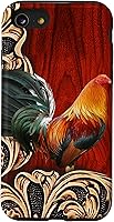 Vista 18 de Flowers Leaf Floral Rooster Wood PC Funda para iPhone 17