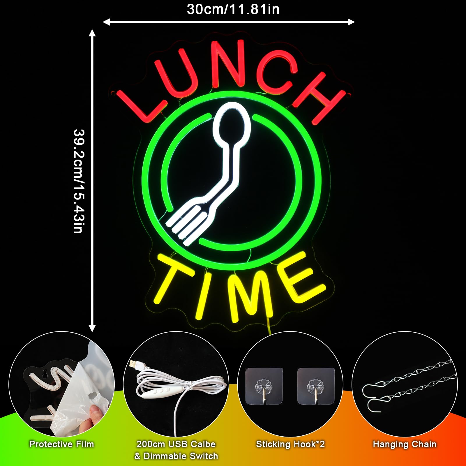 OYCGZV Lunch Time Neon Sign for Wall Decor - Image 2