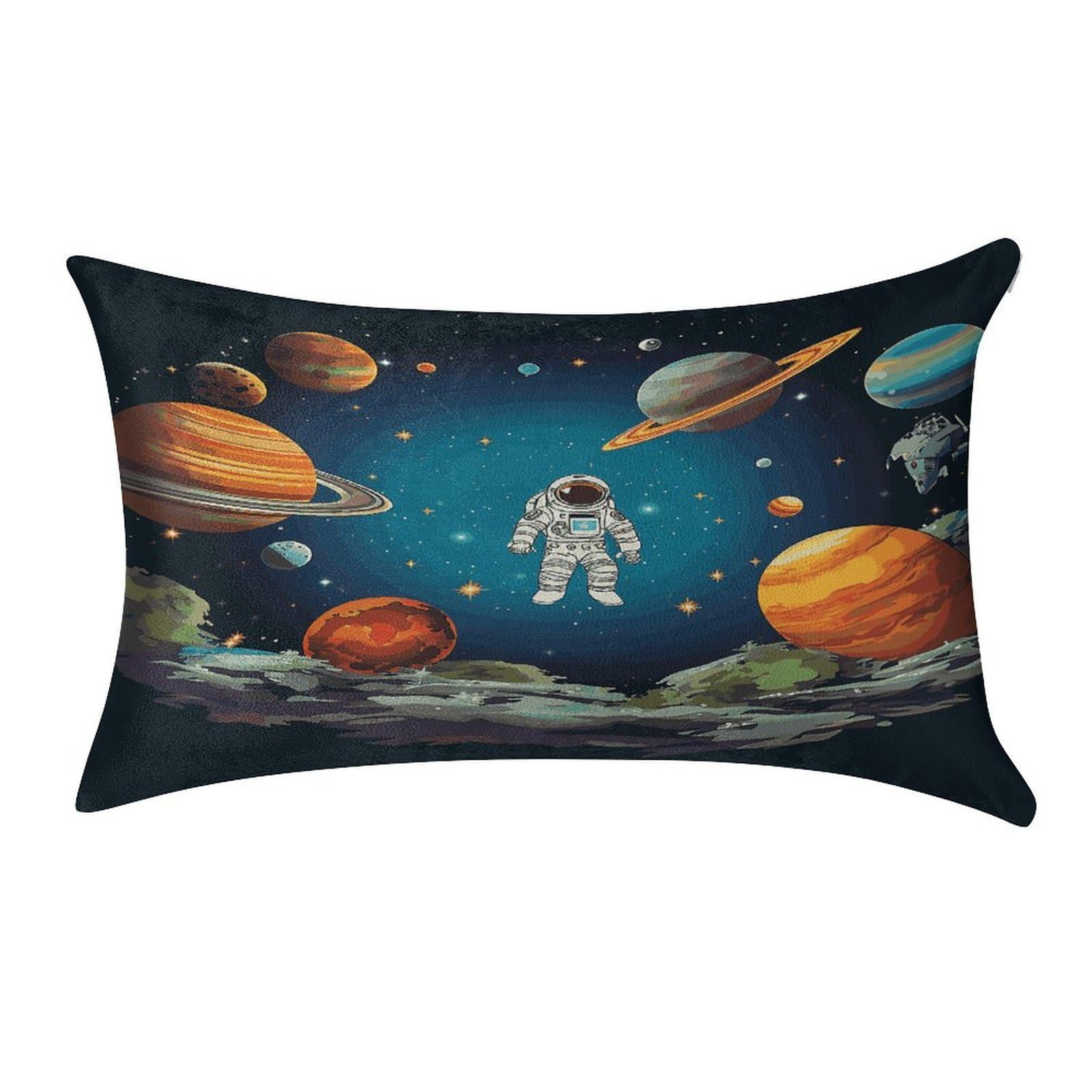 Fekiloot Style Outer Space Rocket Astronaut Pillow Covers Home Decor Pillow Cases