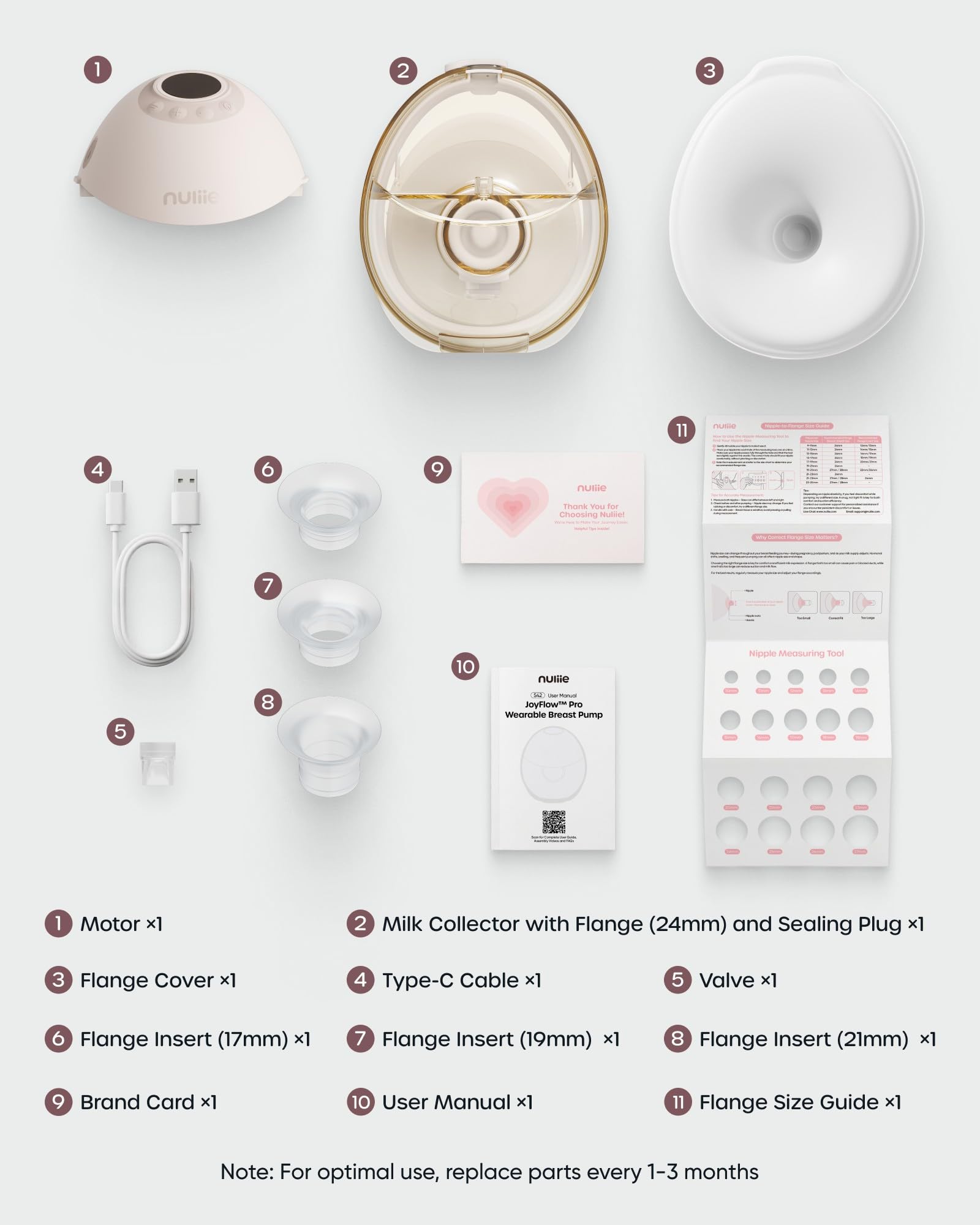 Nuliie Extractor de leche eléctrico portátil doble S42 (paquete de 1, blanco) — view 9