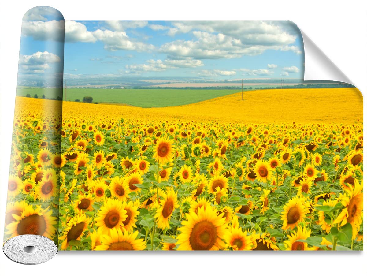 Stickers muraux moderne tournesol pour salon lumineux 104x70