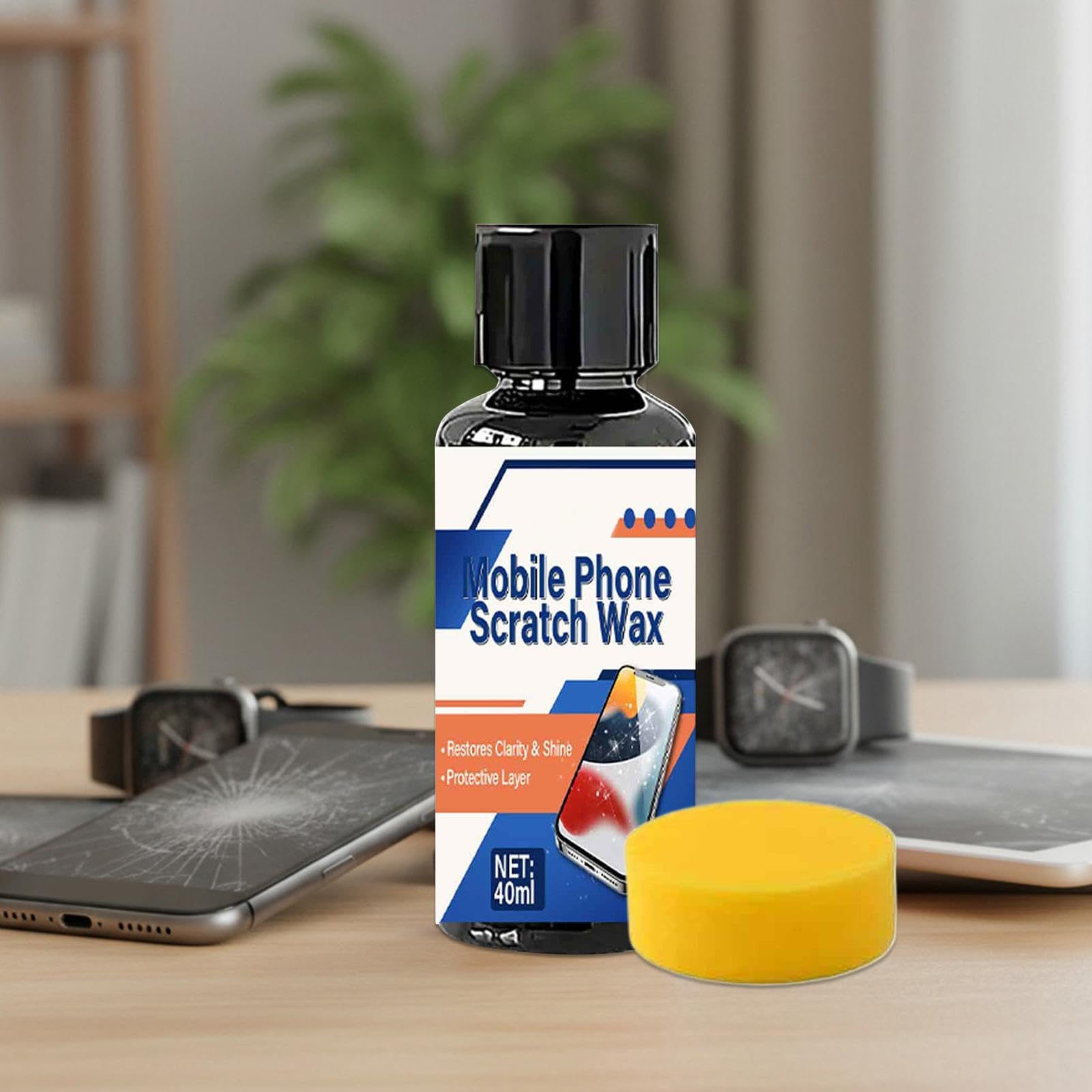 Generisch Professional Screen Scratch Remover, Advanced Polishing Quick Fix, 40 ml Repair Cream with Sponge, Essential Scratch Repair Kit, Versatile Restore Design for Watches Glasses