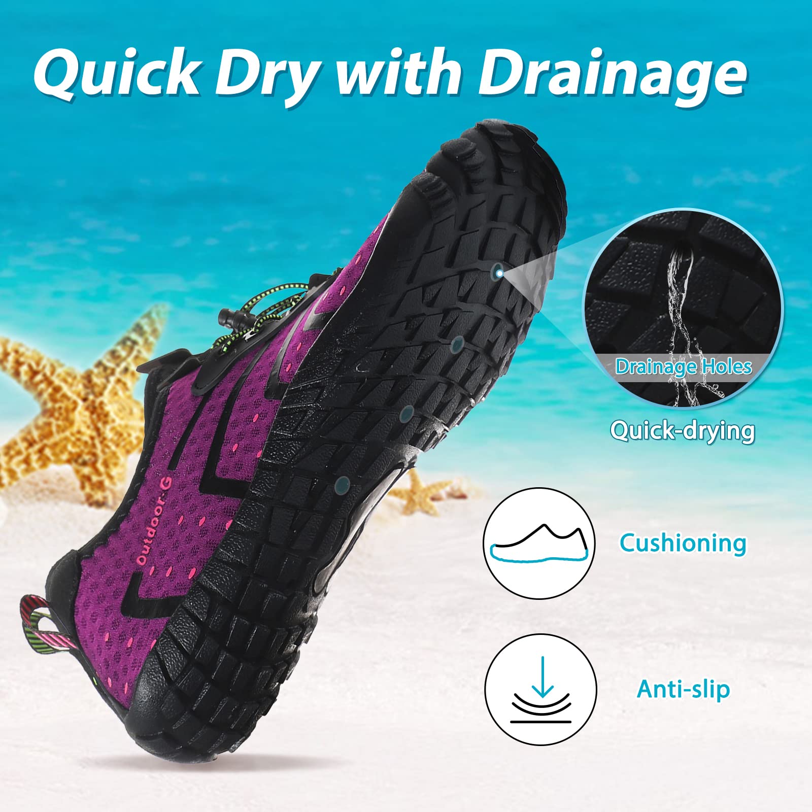 Hanani Zapatos de Agua para Hombre y Mujer Zapatos de Playa Zapatos de natación de Secado rápido Zapatos de Surf Descalzos Deportes Acuáticos para Mar Río Aqua Calzado de Natación Unisex