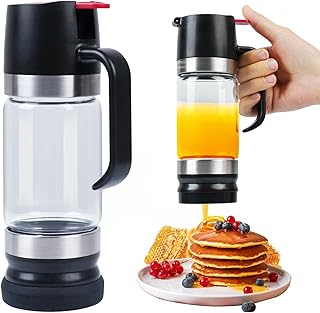 Honey Dispenser No Drip with Base 2025 Upgrade, 12OZ Glass Honey Jar pot...