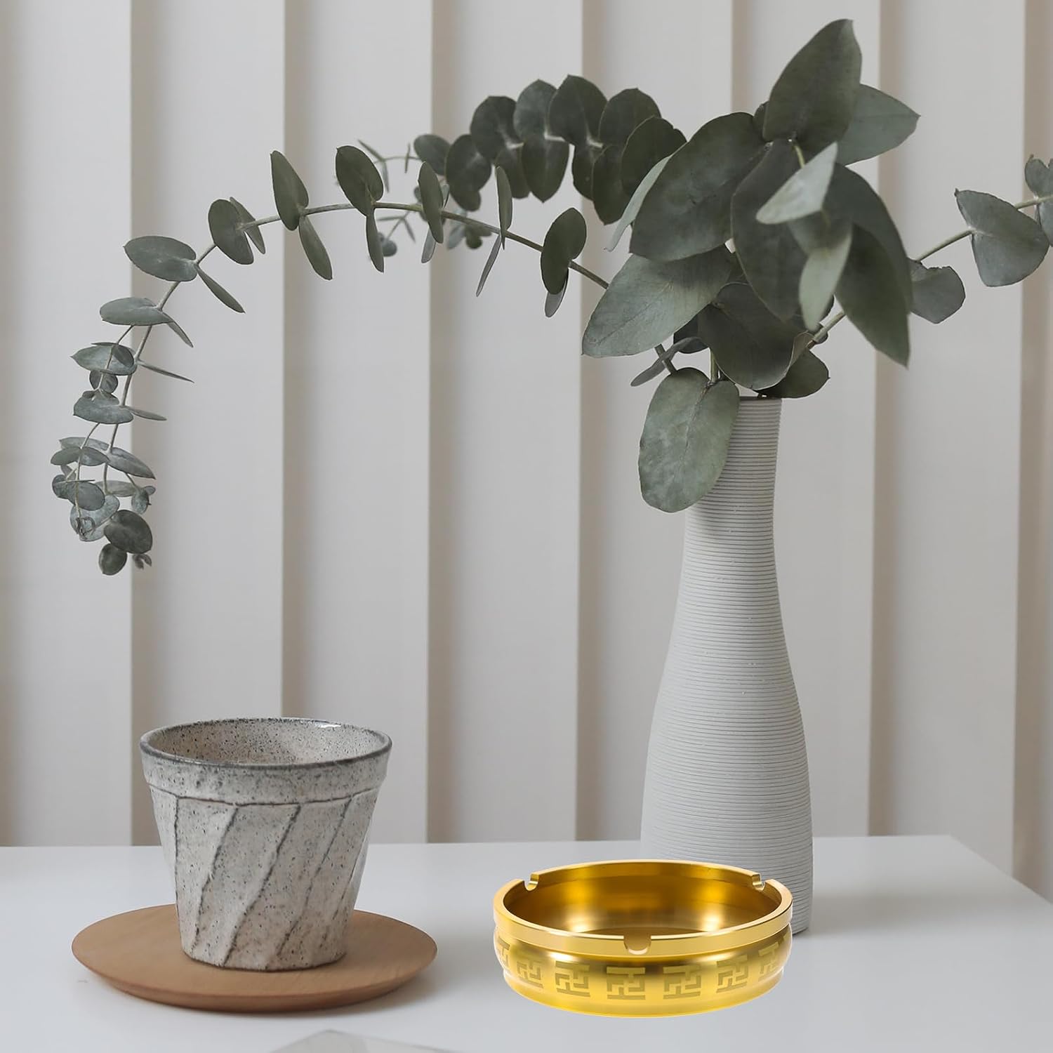 NOLITOY Brass Craft Ashtray Vintage Style Ashtray Indoor for Living Room Office