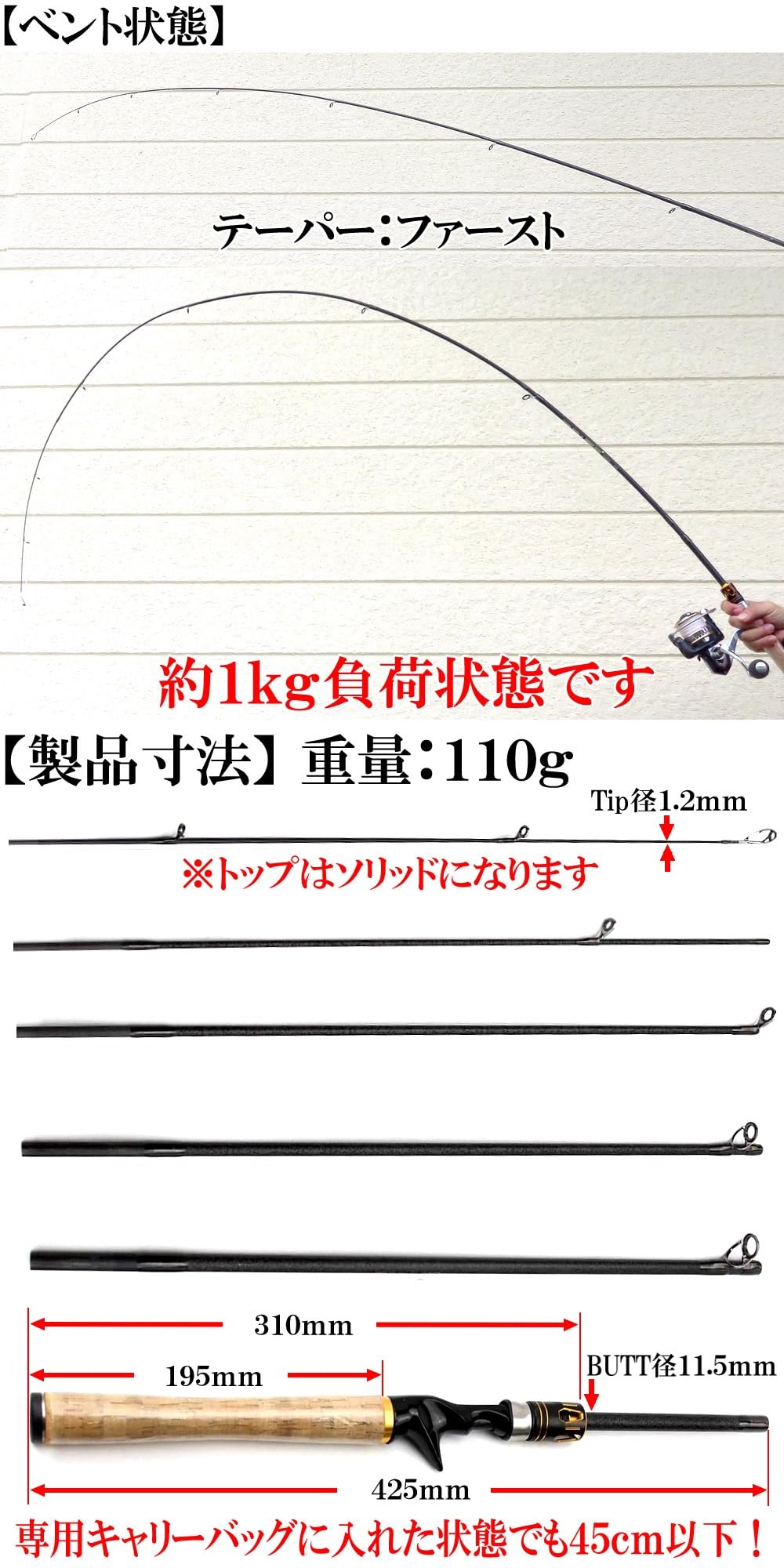 Amazon | ジギンガーZ 2.4m 8ft 6セクション ハイカーボン