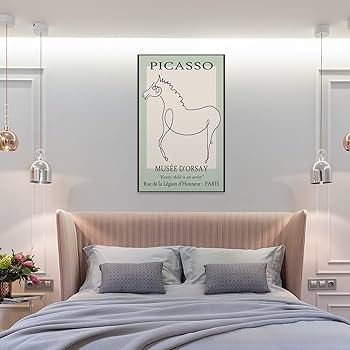 Amazon.co.jp: ピカソ アート プリント、ポスター馬ライン