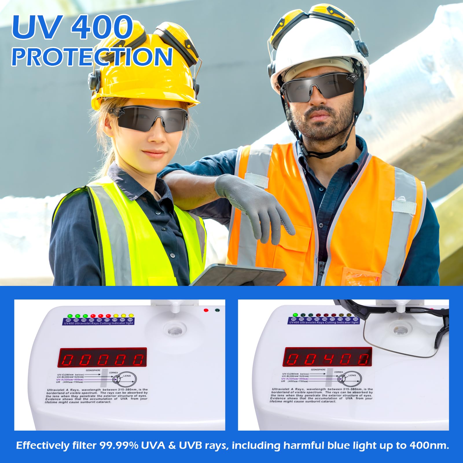 OXG Paquete de 6 gafas de seguridad unisex, gafas de seguridad con lente envolvente, resistentes a los arañazos y impactos, cumple con la norma ANSI Z87.1