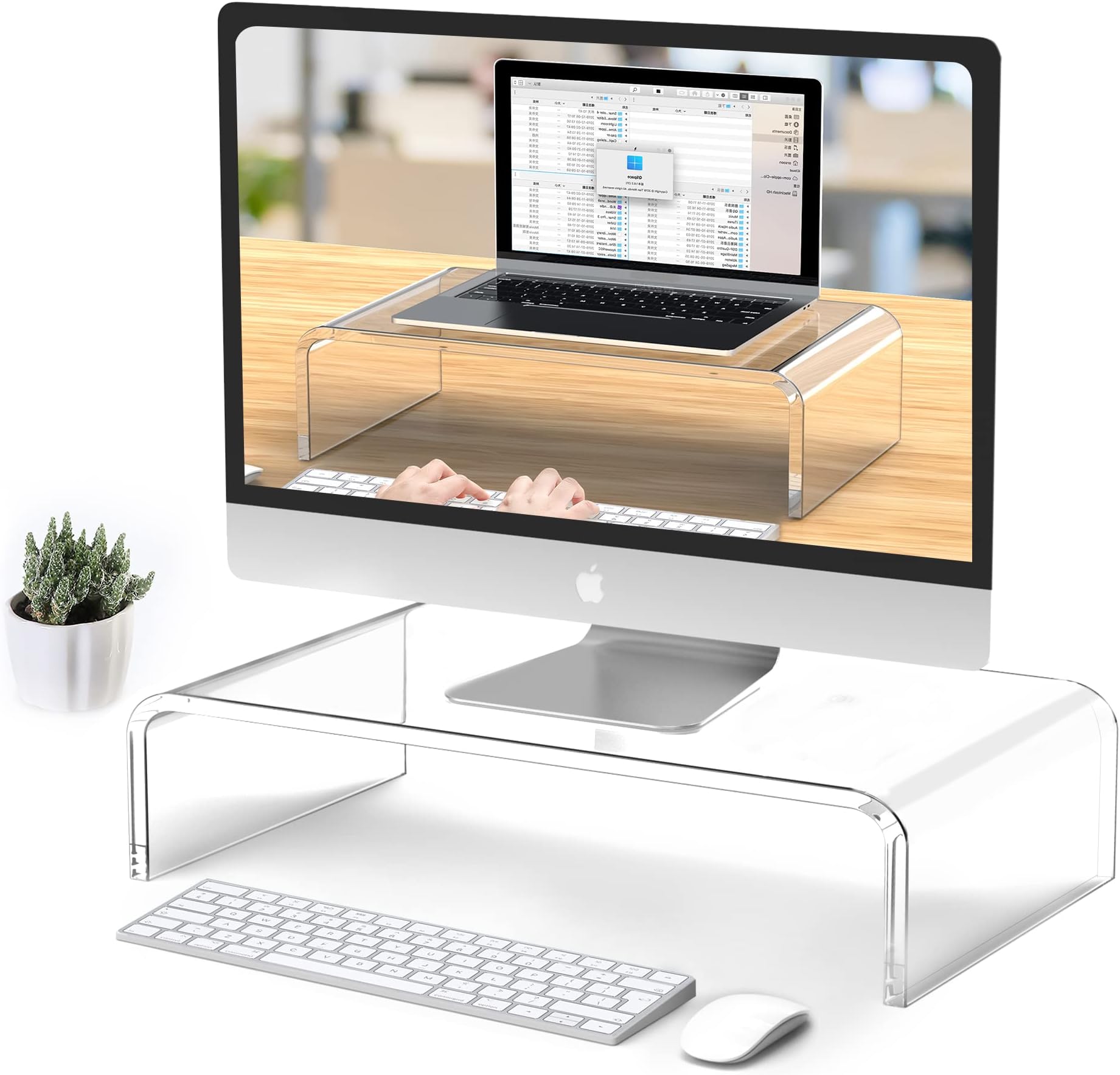 Acrylic Monitor Stand Acrylic Laptop Stand Acrylic Riser Acrylic Tray Clear Computer Monitor Stand Acrylic Computer Stand Acrylic Bed Tray Small Computer Desk White Monitor Stand Office Accessories