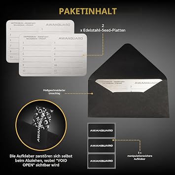 Bitcoin Wallet Steel 2 x 24 Words Recovery Seed Phrase Backup Professional Manufacturing Cryptocurrency Wallet SEED Storage Cold Crypto Wallet Hardware Crypto Steel Metal Plate