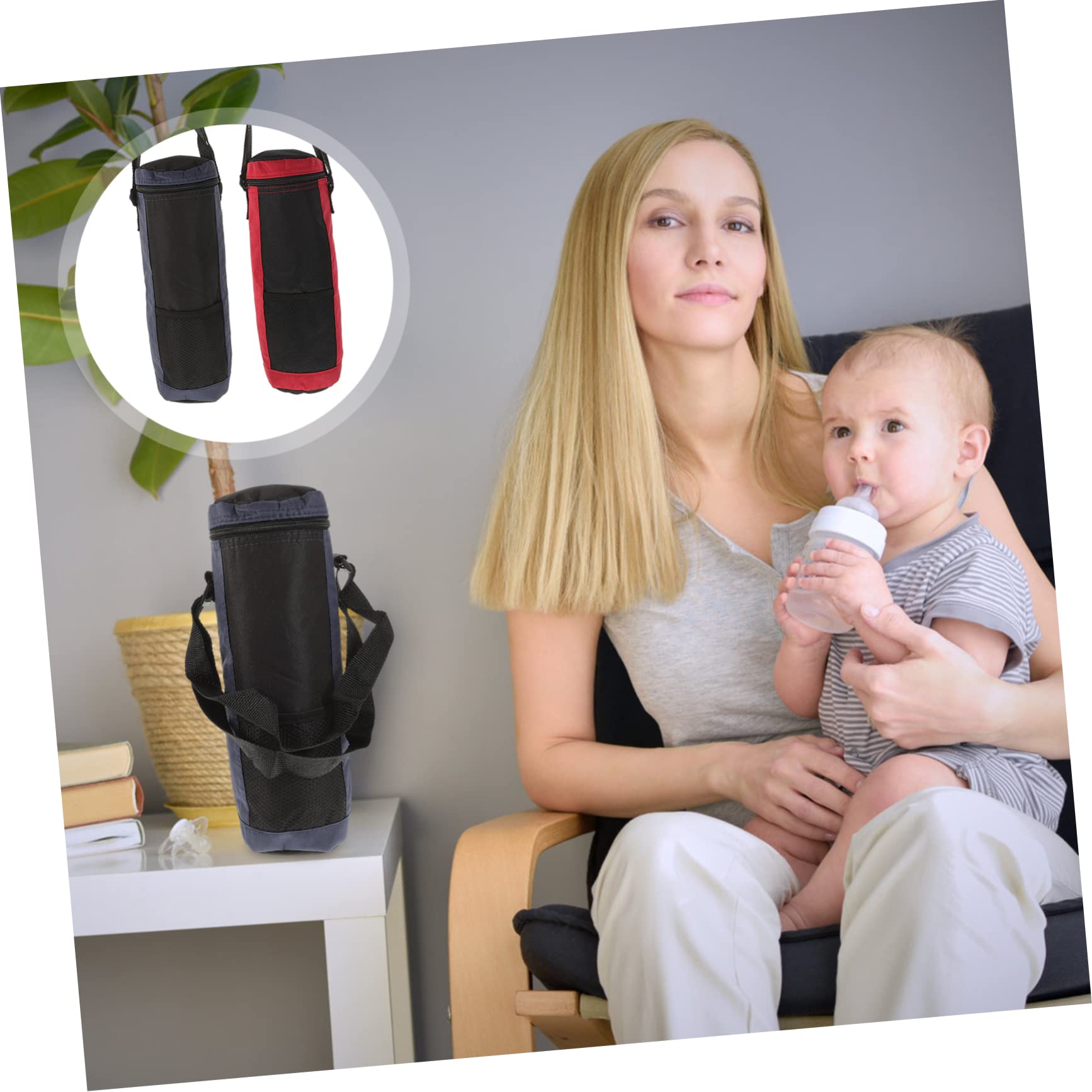 Funda Térmica Portátil de Tela Oxford para Botellas de Leche Paquete de 2 para Viajes