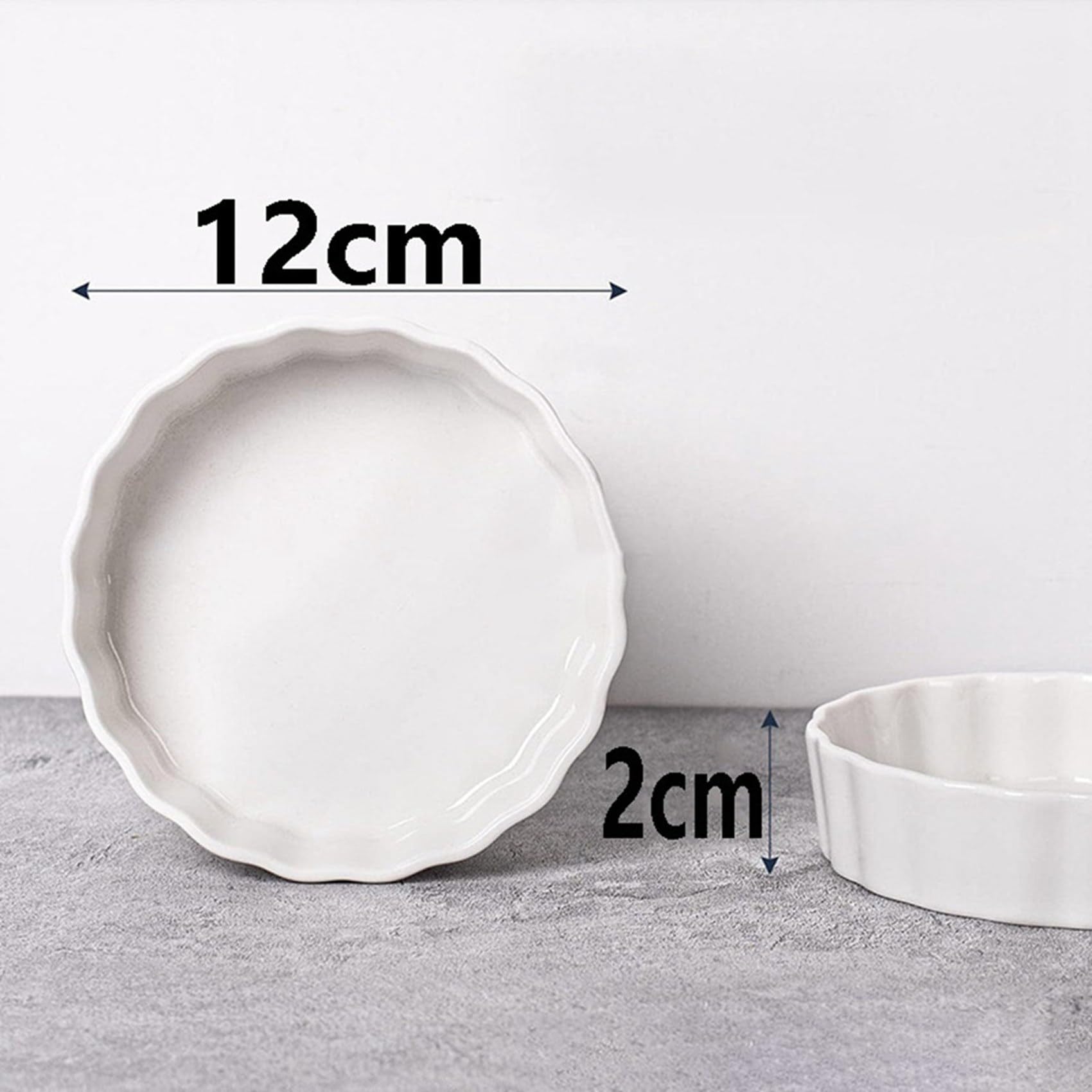 Ramequins à Crème Brûlée de 5 Oz, Plats à Quiche Cannelés Ronds, Moule à, Ramequins Allant au Four pour la Cuisson, Soufflé, Ramequins, Paquet de 12