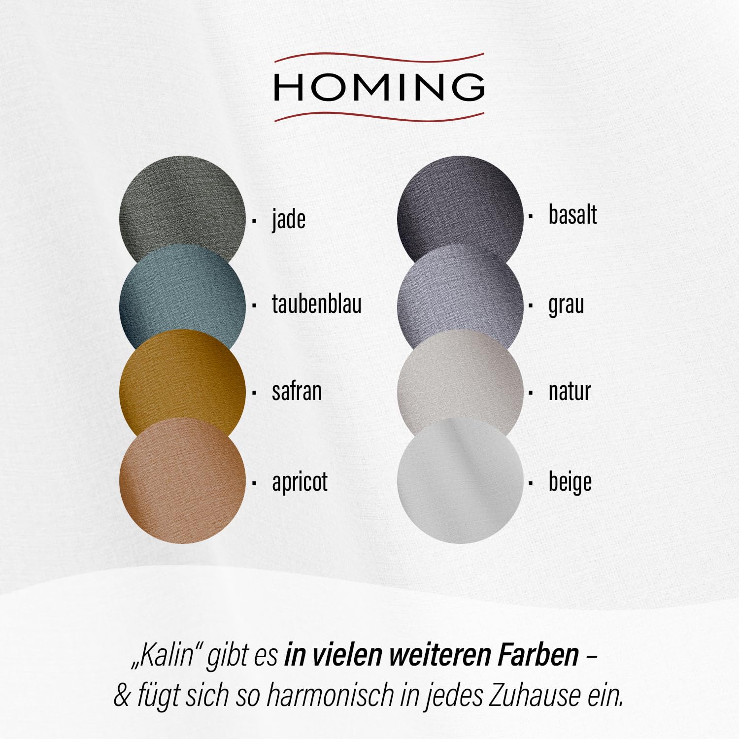 Homing Akustikvorhang Kalin Natur | Schlaufenvorhang inkl. Multifunktionsband | Blickdichter Vorhang Schlafzimmer & Wohnzimmer | Vorhang Blickdicht mit verdeckten Schlaufen | 140x245 cm | 1 STK.