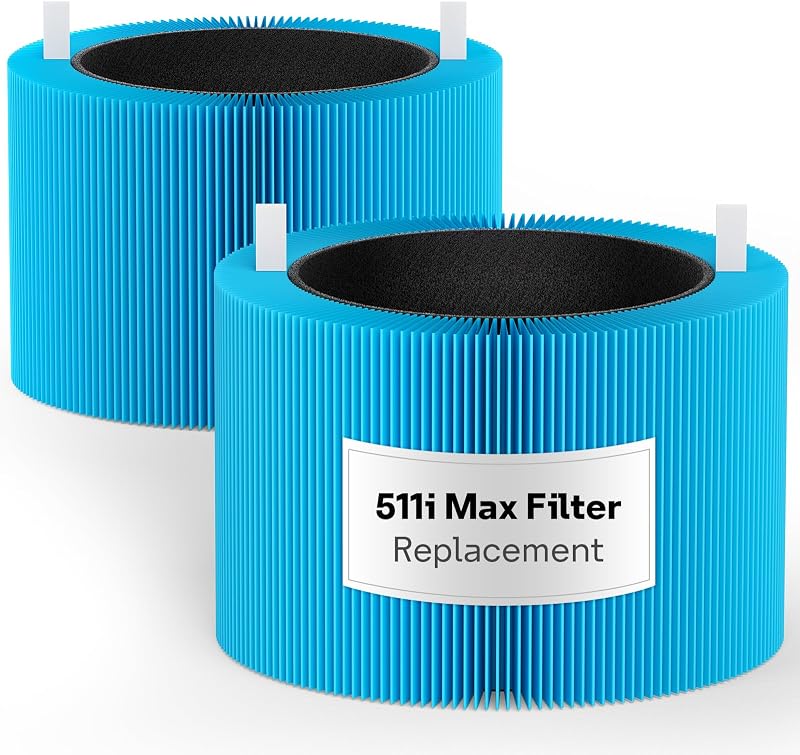 Leemone F5MAX AllergenBlock Filter for Blueair Blue Pure 511i Max, 2 Pack | Dust, Pollen & Pet Dander Reduction; HEPA & Activated Carbon; Not for Blue Pure 511/511 Auto