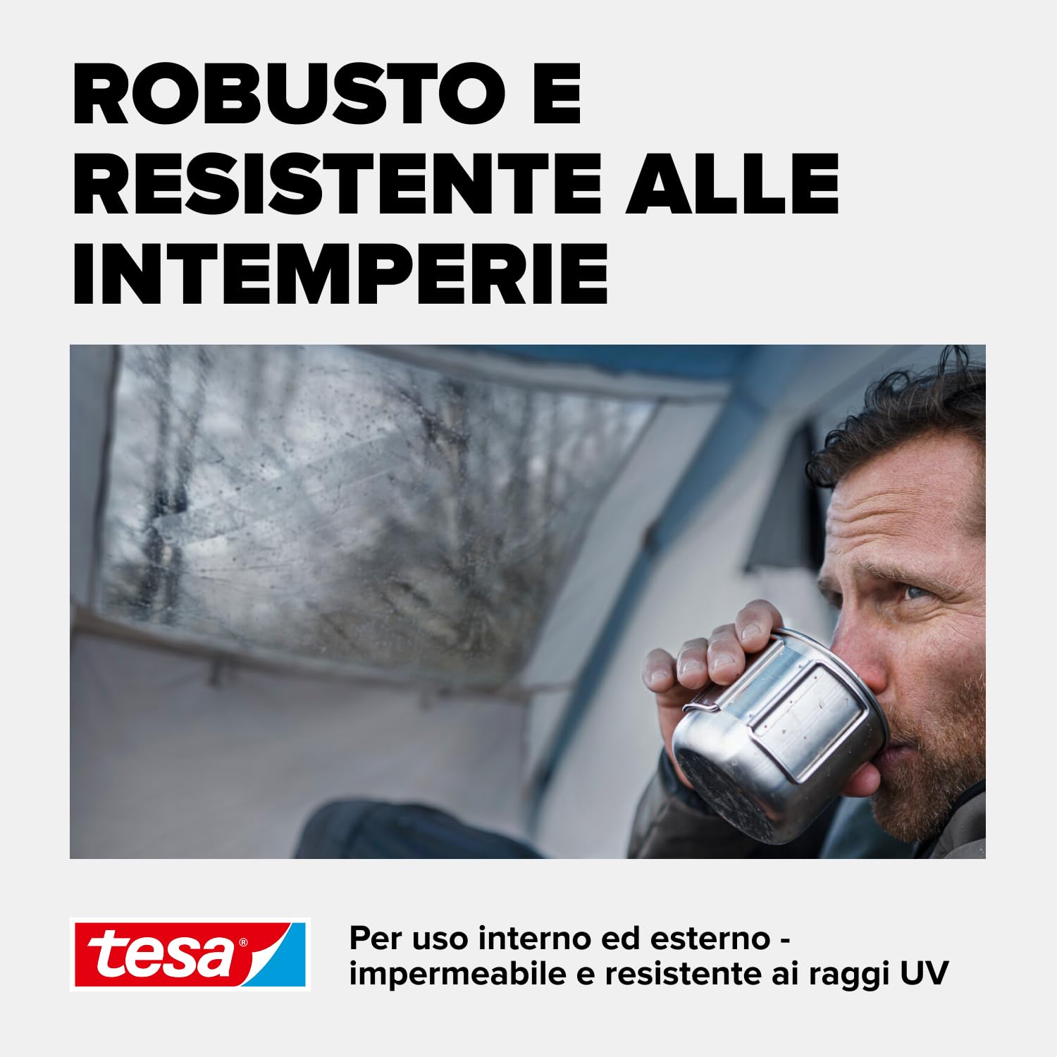 tesa Nastro per Riparazioni Ultra Power Clear - Nastro di riparazione trasparente per riparazioni invisibili - Resistente alle intemperie e strappabile a mano - 10 m x 48 mm