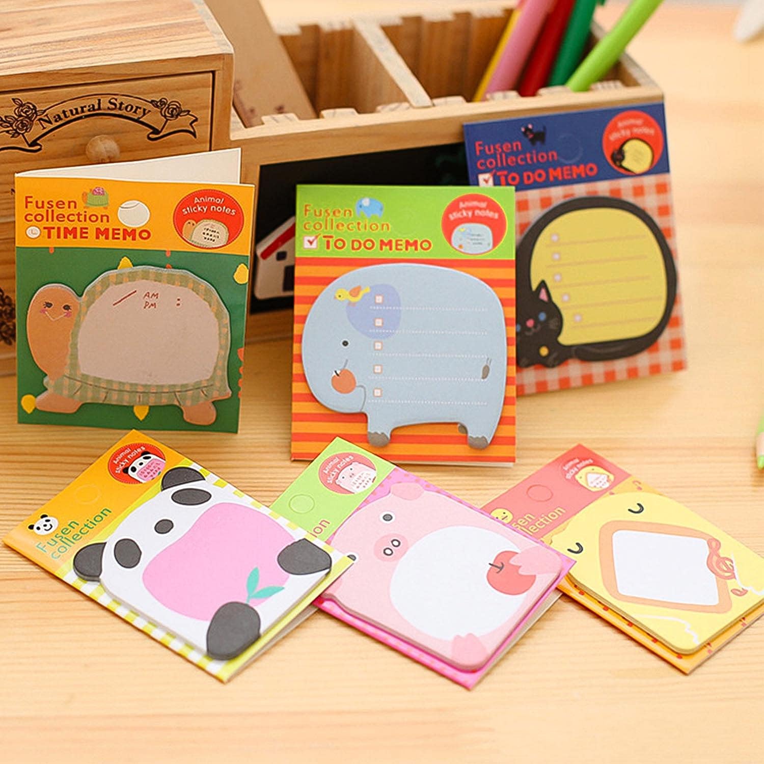 Unvtap 640 Sheets Cute Cartoon Sticky Notes, Cute Animals Sticky Notes