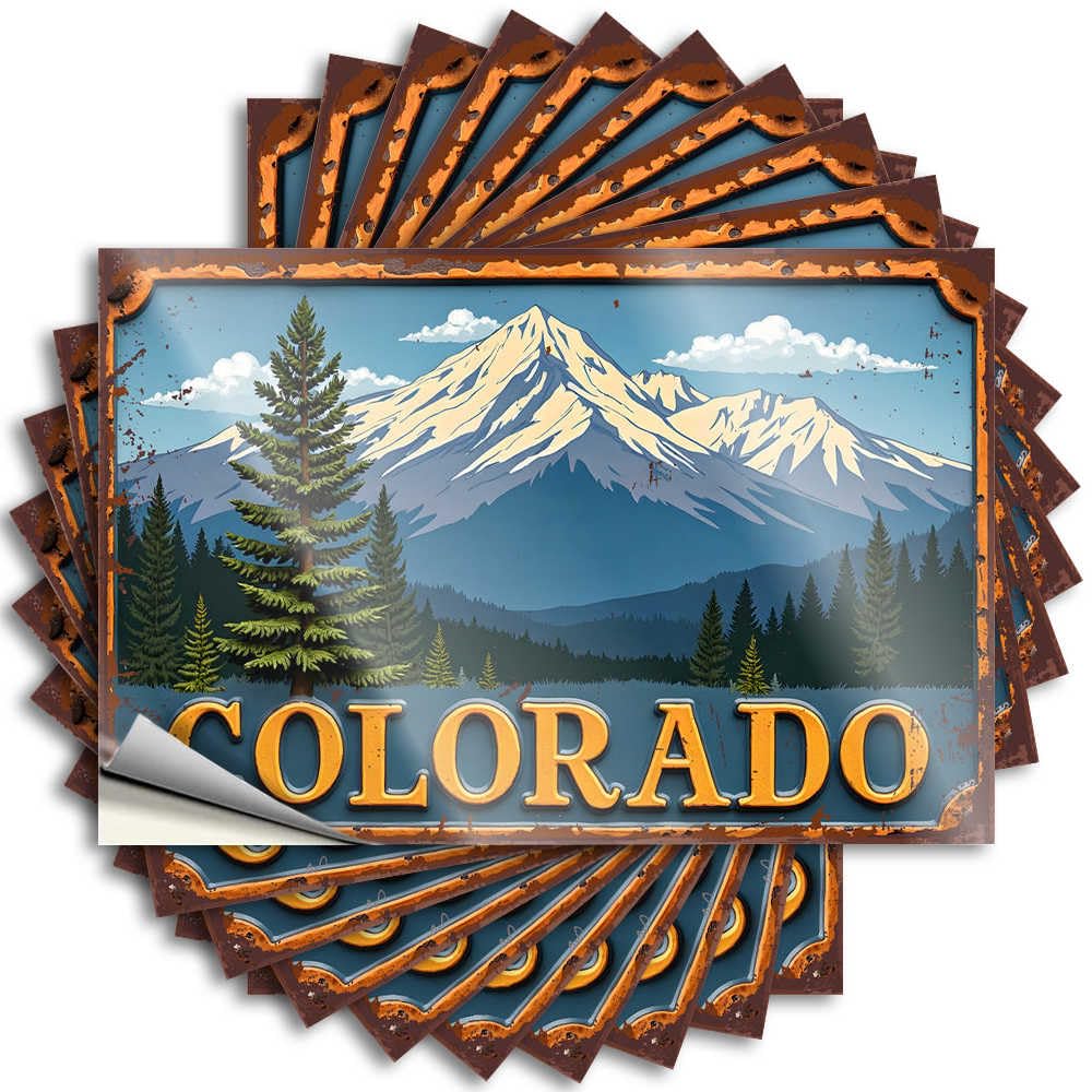 Cats, Decals Door Colorado Mountain Range with Pine Trees | Friends Plain(6X9CM)