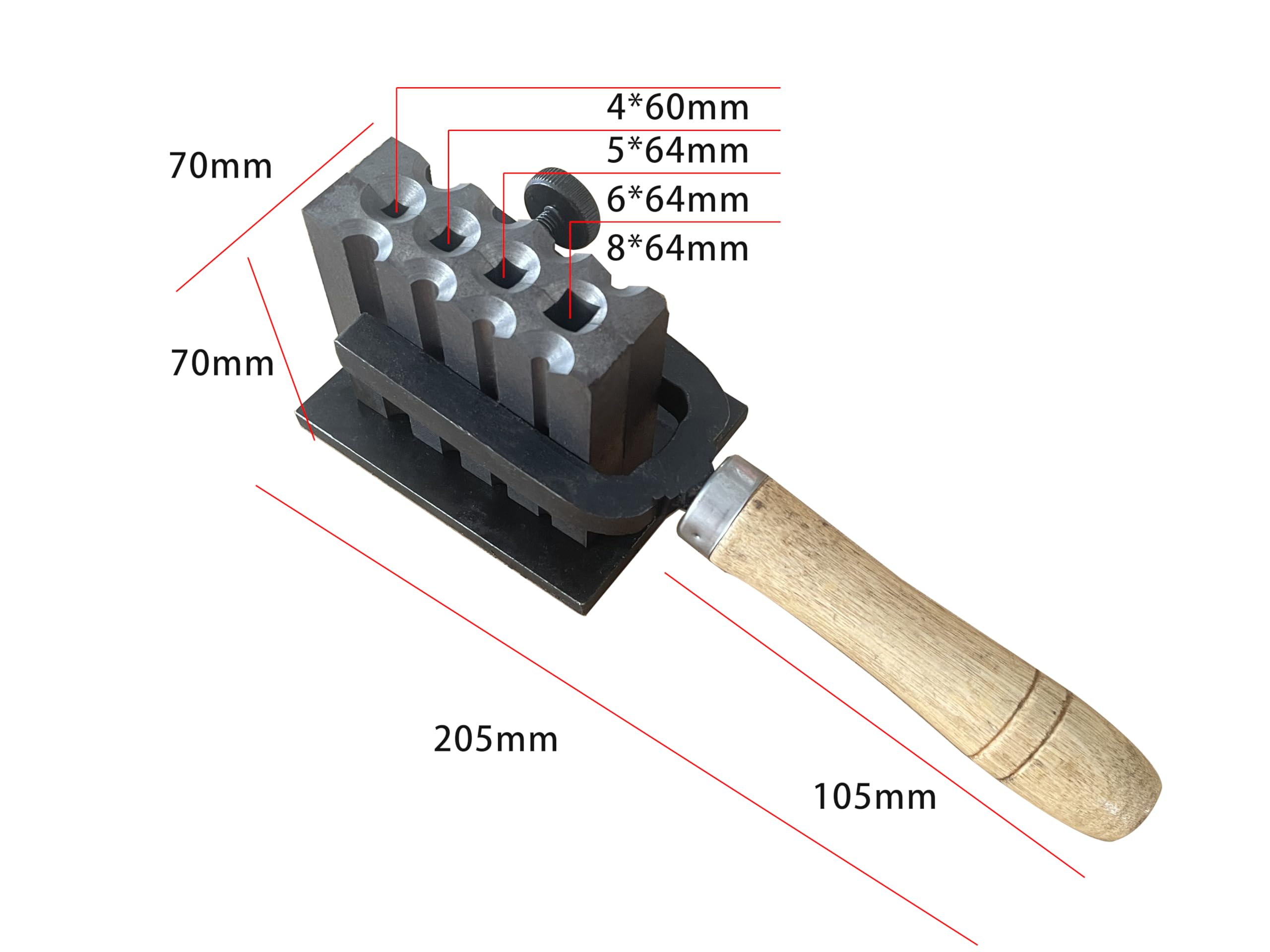 2-in-1-Drahtplatten-Barrenform, wendbar, 4 quadratische Löcher | Schmelzguss-Veredelung, Gold, Silber, Kupfer, Aluminium, Messing, Edelmetalle