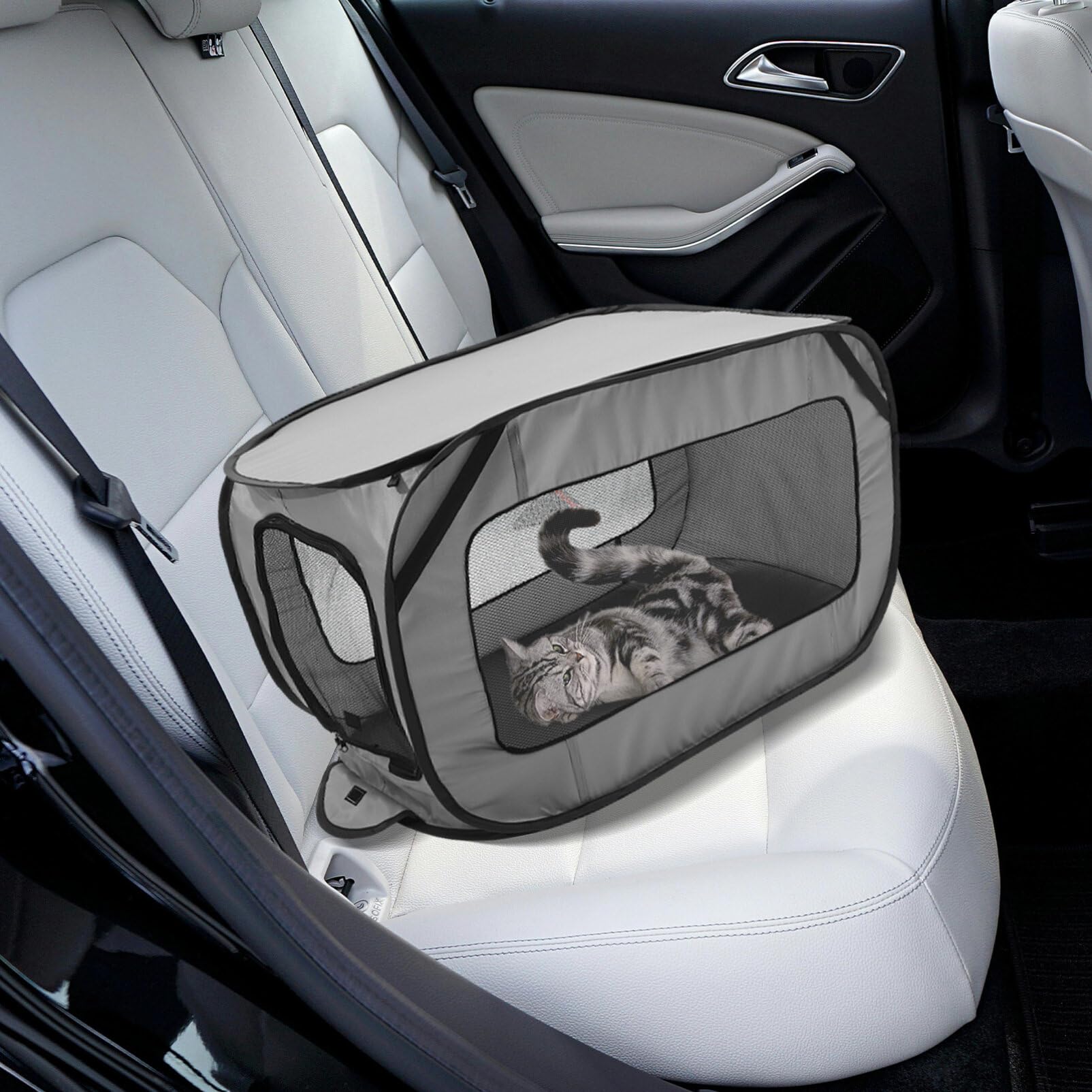 INOOMP Cama Plegable para Coche Perrera para Perros Pequeños Reposabrazos Lavable y Duradera