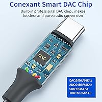 Vista 3 de │ Adaptador USB de tipo C a conector de auriculares de 3,5 mm, (paquete de 2 unidades) cable USB C a auxiliar hembra compatible con iPhone 16/15