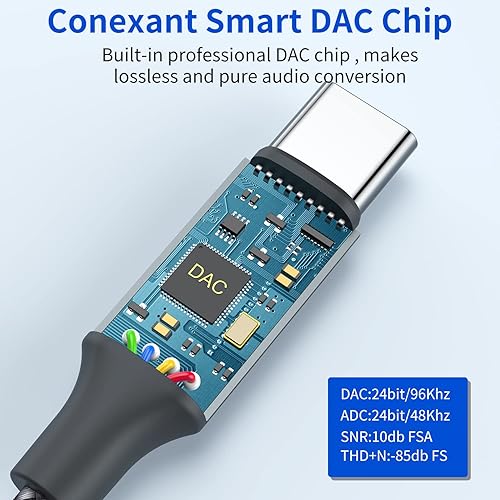 Miniatura 3 de Adaptador USB tipo C a conector de auriculares de 0.138 in, (paquete de 2) USB C a Aux hembra cable de audio compatible con iPhone 16/15 Pro/15