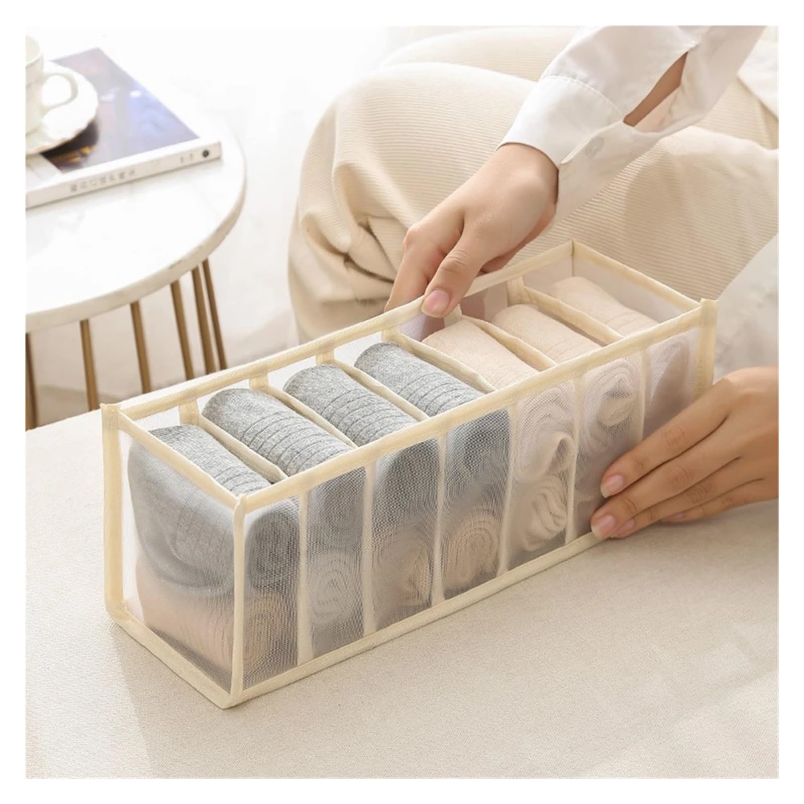Caja de malla de nailon para ropa de bebé, ropa interior y accesorios, ideal para dormitorio y armario (5 unidades)