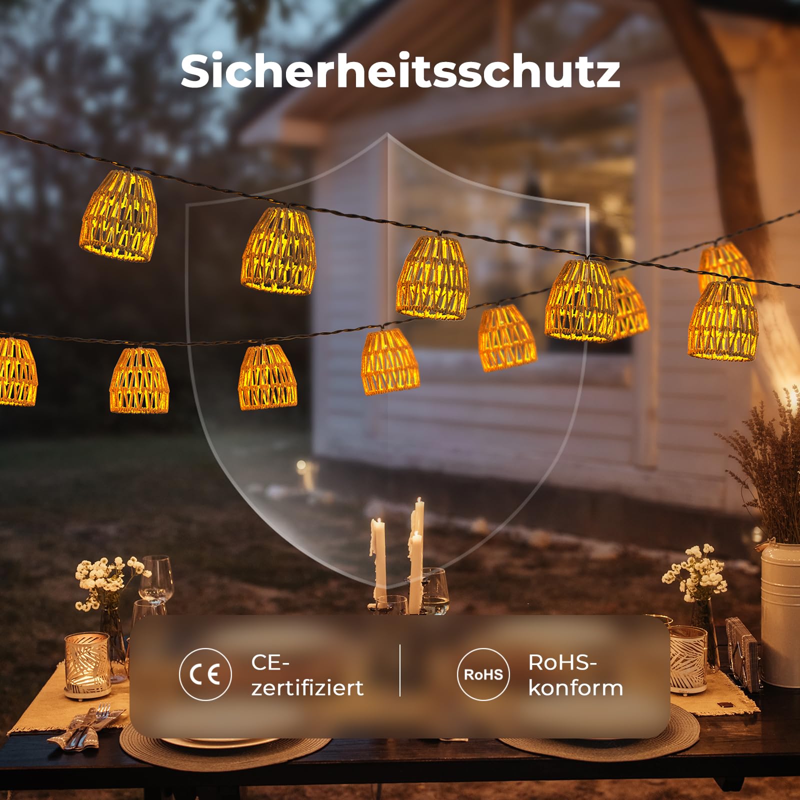 JVURICE Lichterkette Eisregen – Warmweiß, 4 M, IP44 Wasserdicht, 8 Modi, Mit Stecker – Für Innen & Außen, Weihnachtsdeko & Party