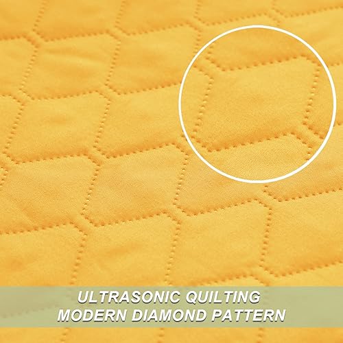 Miniatura 4 de Mezcla - Exclusivo juego de edredón ultrasónico reversible con fundas de almohada, ligero, suave, para todas las estaciones, 104 x 96 pulgadas,