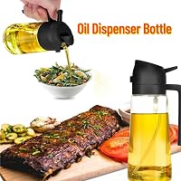 Zouwel 2 az 1-ben Olajpermetező 500ml - Üveg Olajadagoló és Spray Palack Főzéshez, Sütéshez, Grillezéshez - Szivárgásmentes Konyhai Olajszór 2
