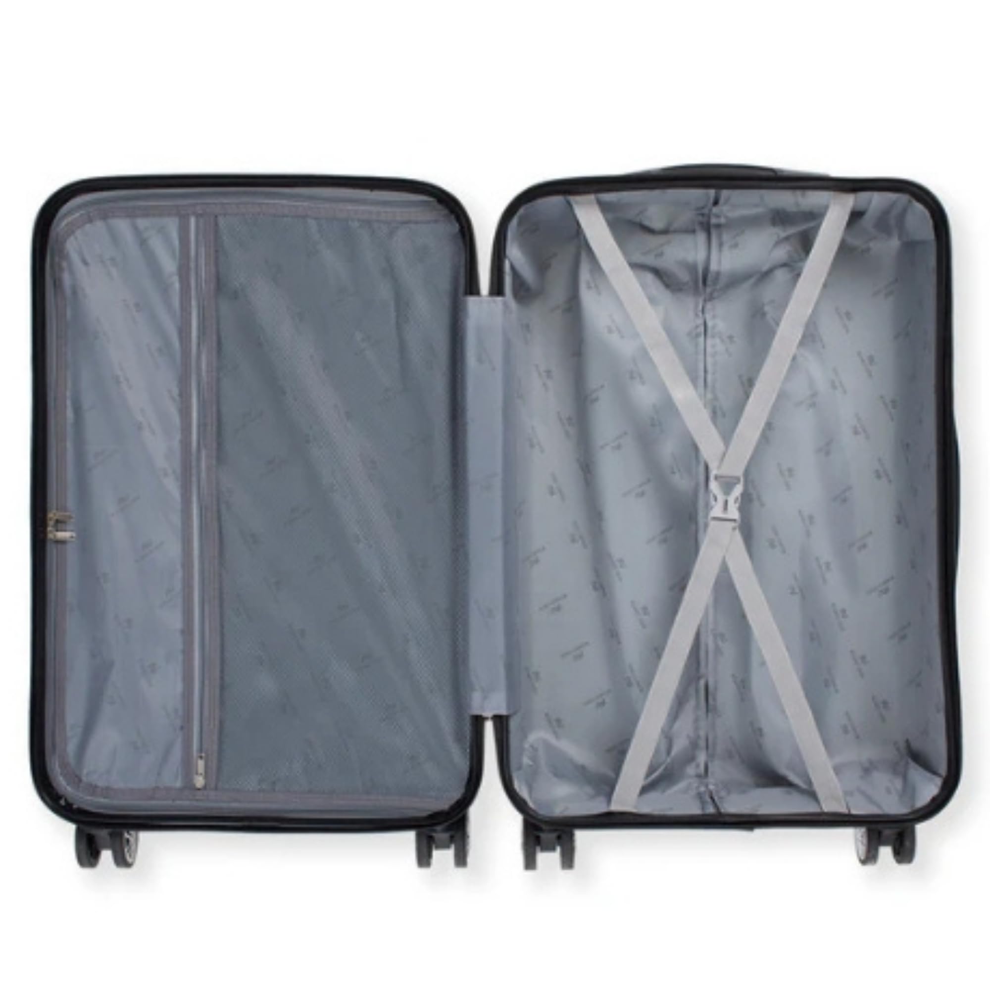 Set di 6 valigie con 4 trolley rigidi a ruote doppie + 2 beauty case, antigraffio antiurto lacci interni tasche con zip valigie da viaggio resistenti leggere da 39 a 55 cm nere eleganti