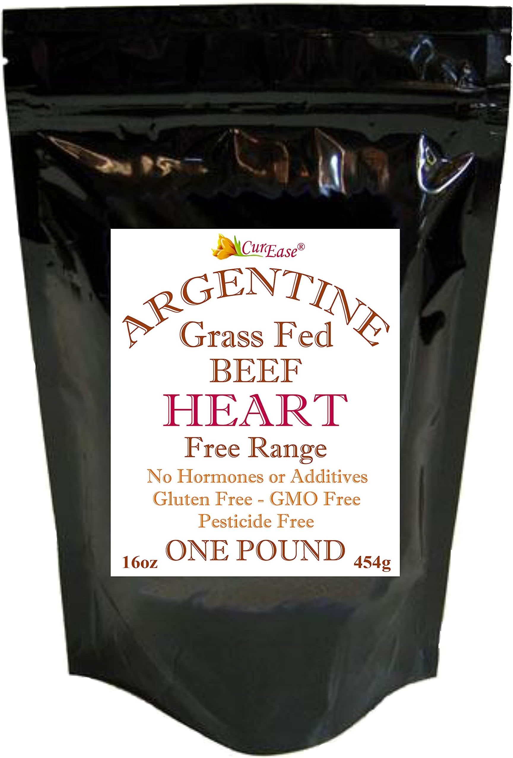 CurEase Argentine Beef Heart Powder - Grass Fed & Finished - Pound 16oz
