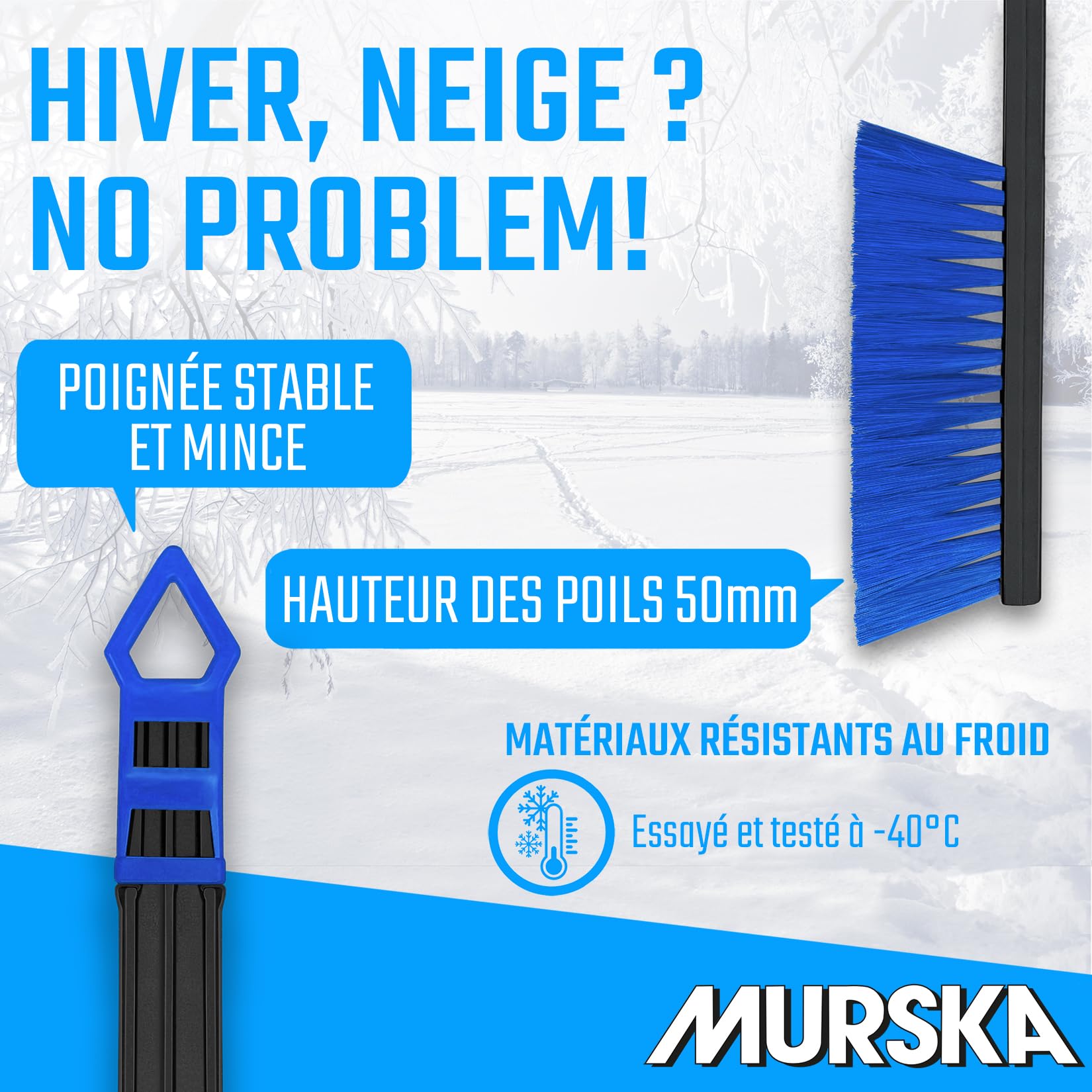 L & P Car Design L&P A059 Lot de 2 Balai Neige Voiture Balayette Neige Voiture Brosse Neige Voiture Murska de Finlande Balais à Neige pour Auto (Lot de 2 - Couleur aleatoire)
