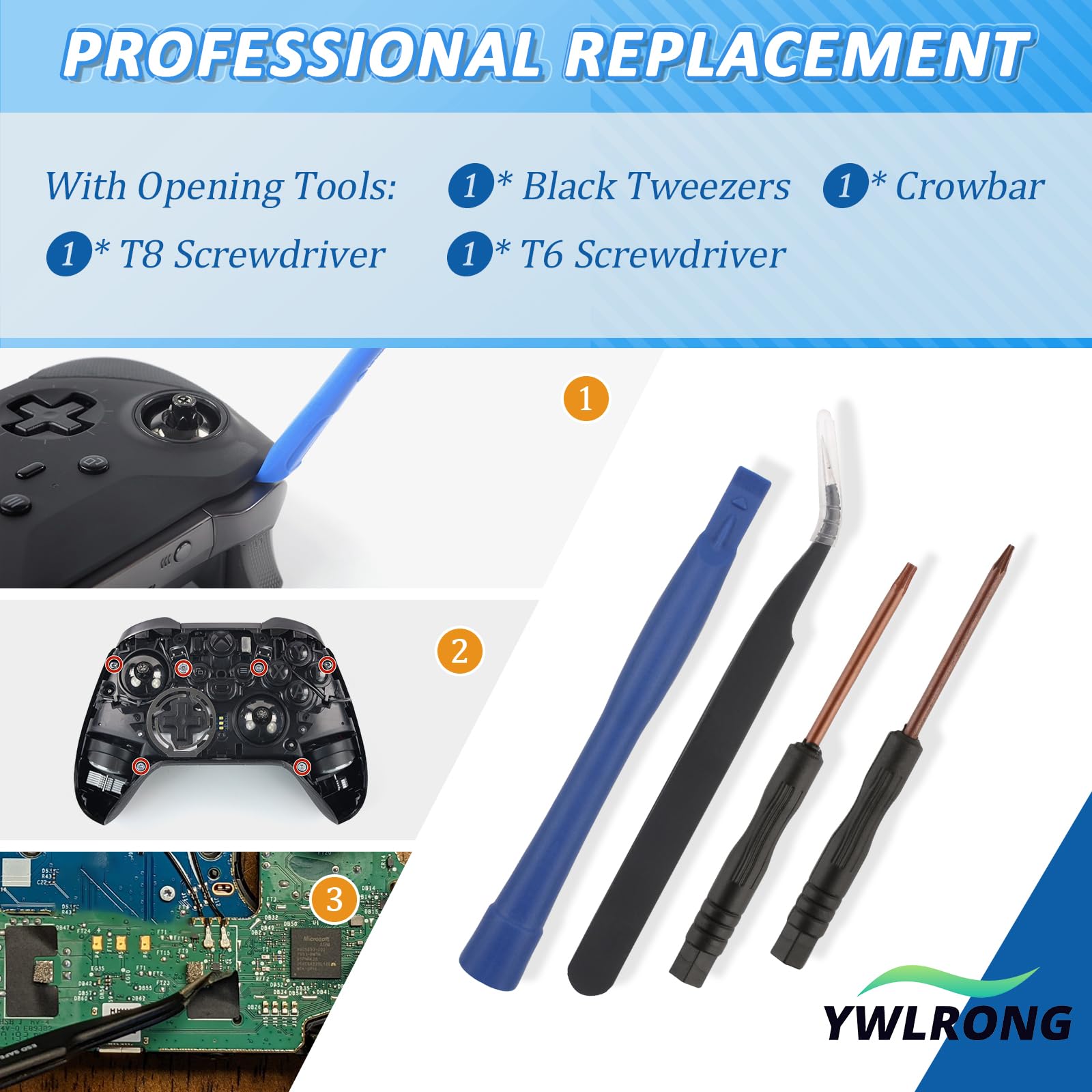 Porta di alimentazione USB-C per Xbox Elite Series 2 Controller di ricambio per controller Xbox Elite Series 2 Controller USB-C Power & Button Port Circuit Daughter TOP Board con strumenti di