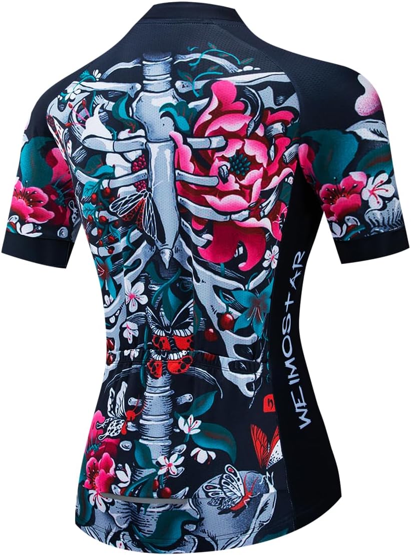 Cycling Jersey Women, Road Bike Tops Short Sleeve Breathable Biking Shirts Qucik Dry Female Bicycle Jersey