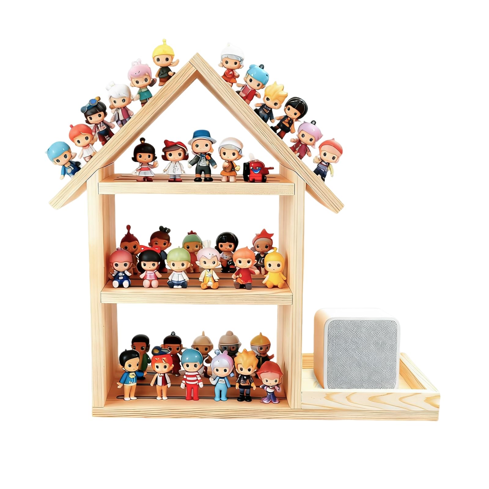 to-nie Regal, Hausform Aufbewahrung Regale für 85, Magnetisches to-niebox Regal für to-nie Box und Figuren, Wand to-nieregal Holz Für Jungen & Mädchen