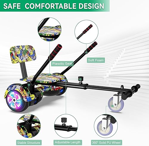 Miniatura 92 de CBD Patinete con luces LED Corlorful, ruedas de 6.5 pulgadas, scooter doble de 300 W para niños, niñas, niños y adultos, todas las edades A01-blanco