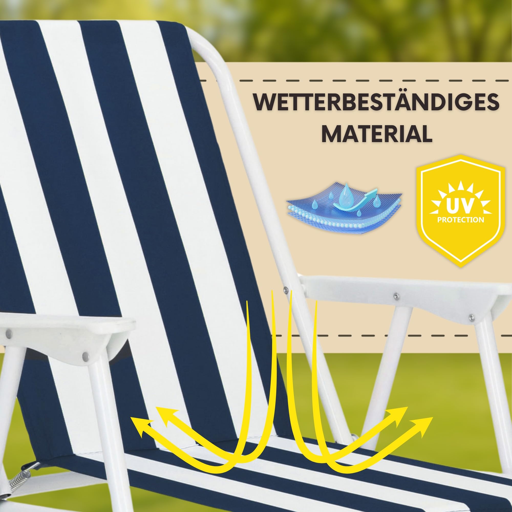 SPRINGOS Campingstuhl faltbar leicht - Klappstuhl Camping belastbar bis 100 kg, Campingstuhl kleines Packmaß - Faltbarer Gartenstuhl klappbar für Outdoor & Balkon