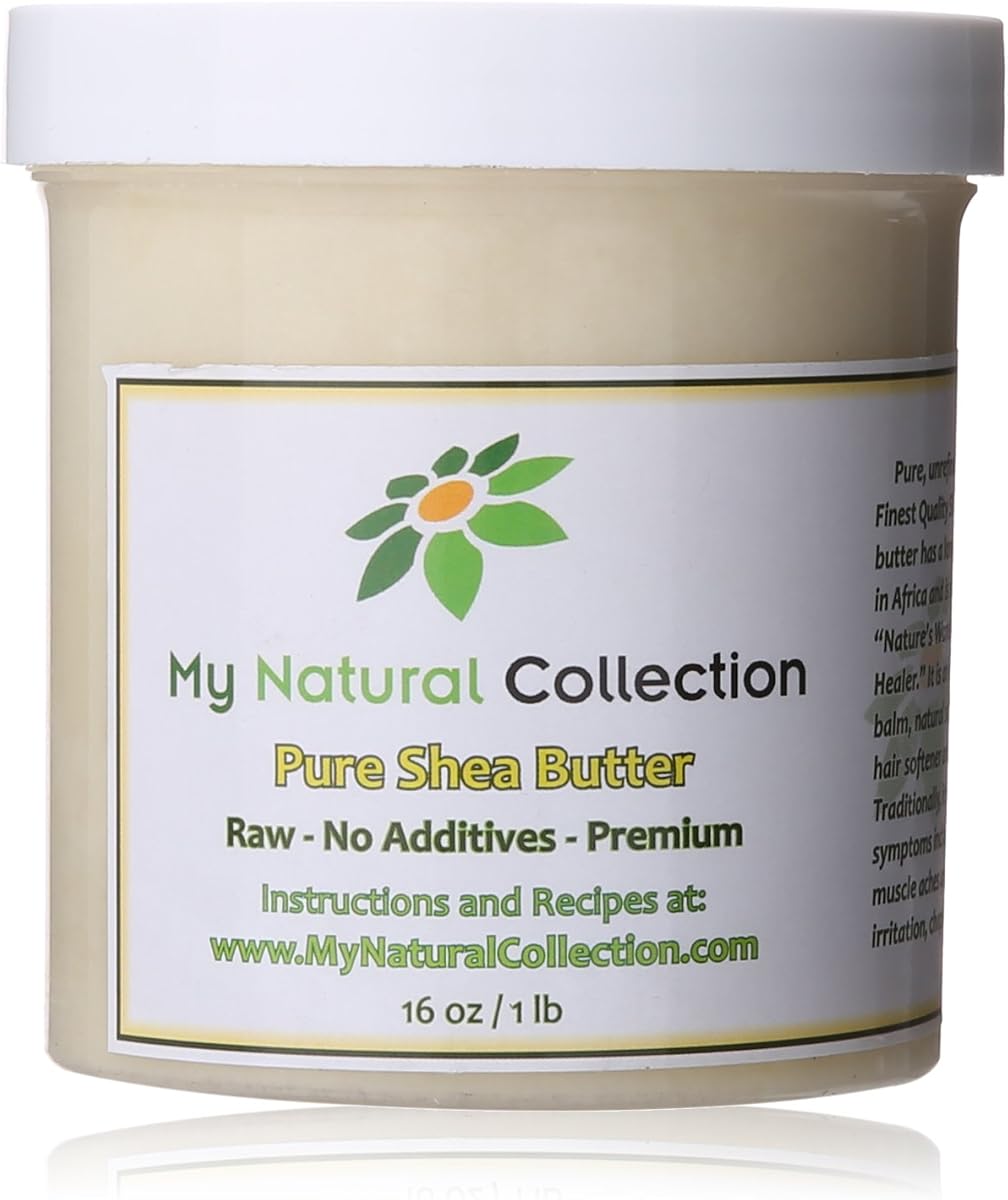 Manteca de karité africana orgánica pura - MyNaturalCollection 1 lb-16 oz Manteca de karité orgánica cruda 100% natural, el producto de belleza único para el cuidado de la piel, el cabello y el cuerpo - El secreto africano de la piel perfecta y el bálsamo tradicional - 100% de satisfacción garantizada