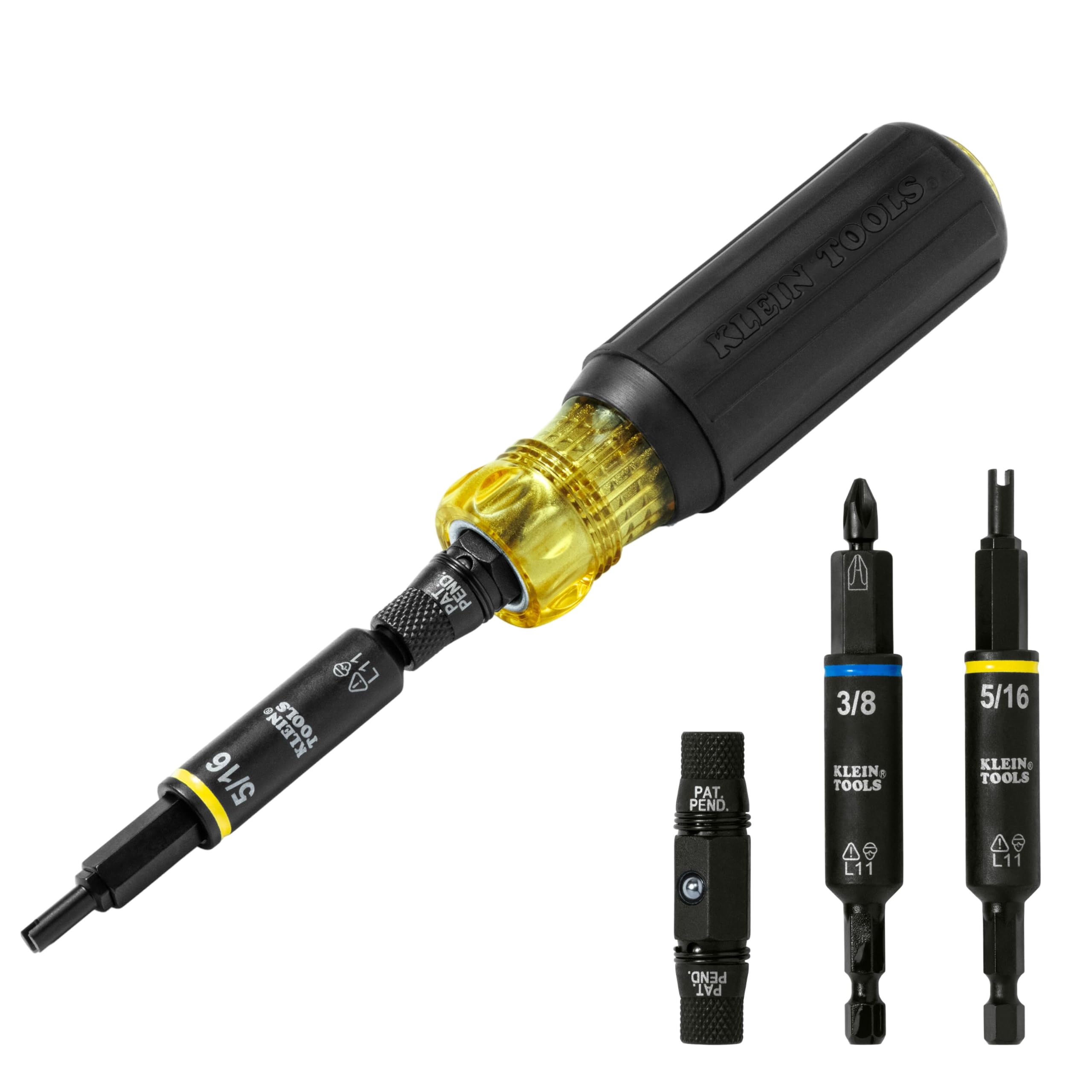 Klein Tools 32527HD - Cacciavite KNECT 11 in 1 per CVC, multi-punta e resistente agli urti, con punte Phillips, piatto, quadrato e Schrader