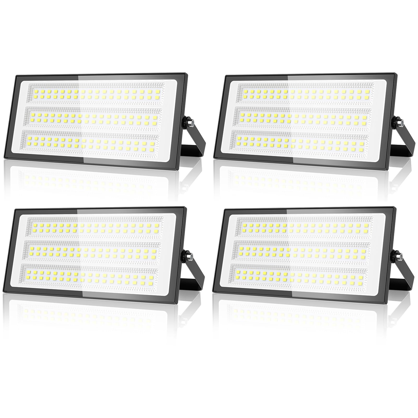 Ankishi 100W LED Floodlight Outdoor - Super Bright 10000LM Outdoor Security Lights IP66 Waterproof Flood Lighting 6000K Cool White Wall Light Outdoor Lights for Garage Patio Backyard Front Yard-4Pack