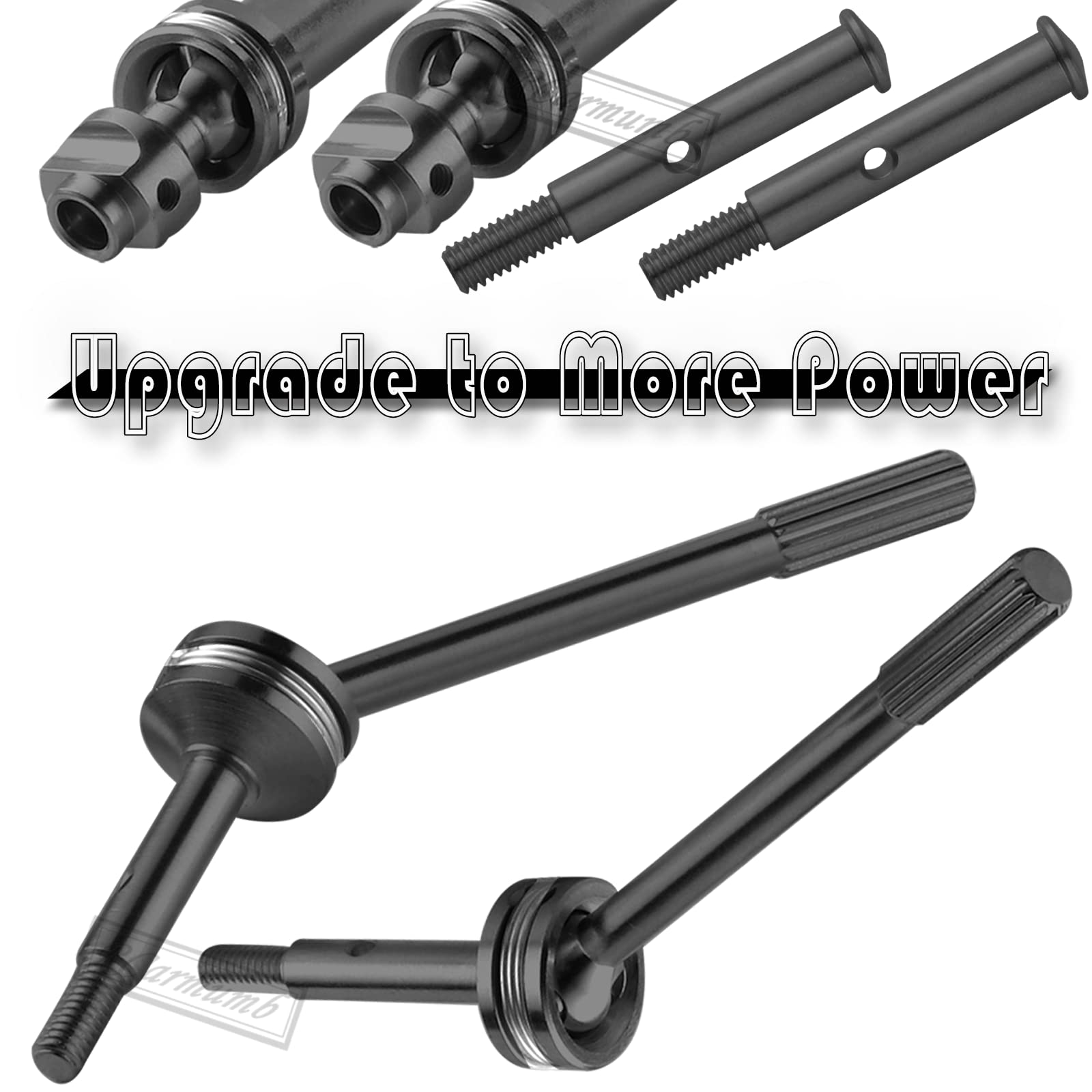 Upgrade Parts Kit For 1/10 Traxxas Rustler/Stampede VXL 2WD - Steel Driveshafts, Alloy Arms, Hubs (Red)