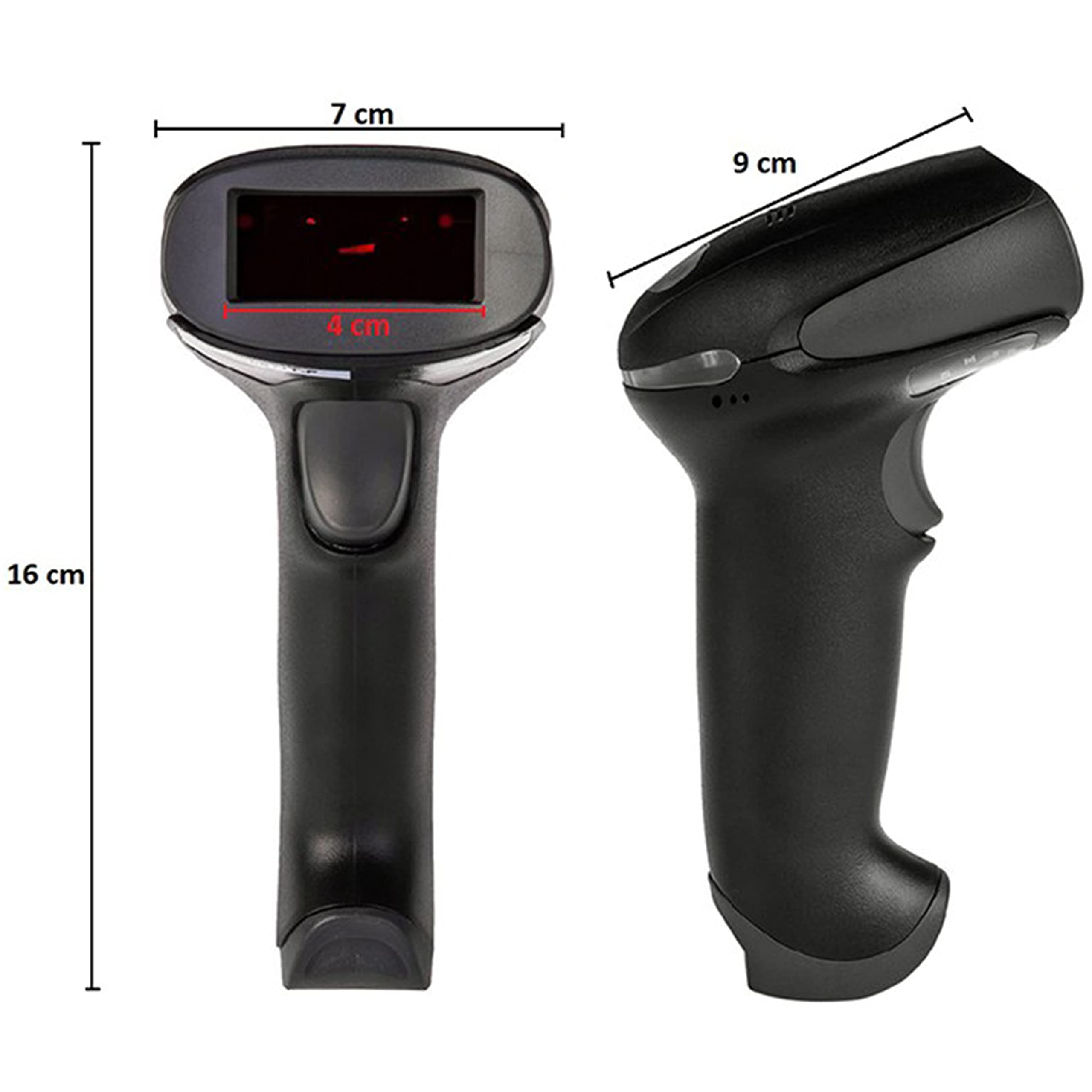 SIMPLETEK – Lettore Codici a Barre Wireless, Pistola Barcode Senza Fili, Scanner per Lotteria Scontrini e Gestione Vendite