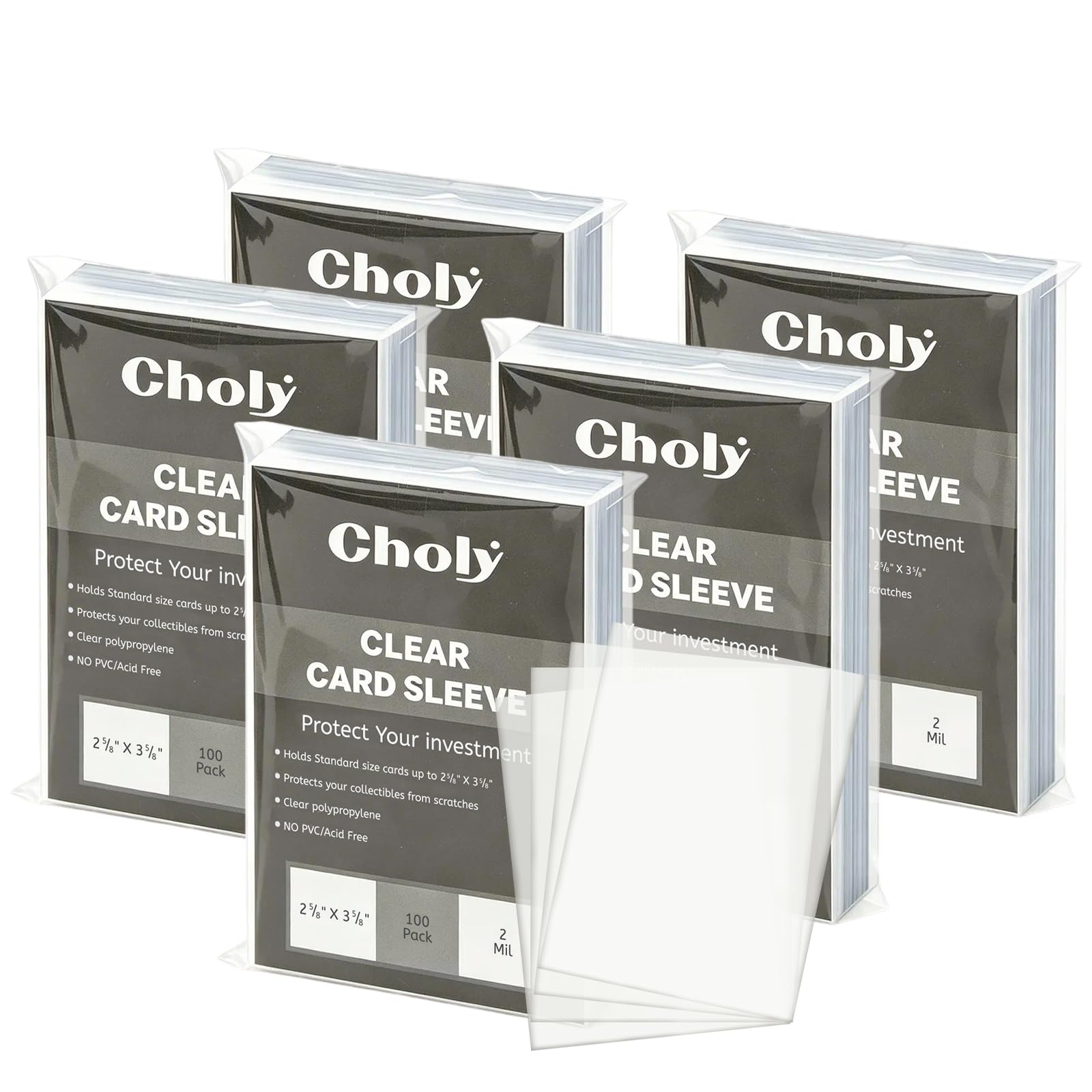 500 Pcs Clear Card Sleeves, Standard Size Trading Card Sleeves, Penny Sleeves Card Protector Fit for MTG Game Football Sports Cards, 67 x 92 mm (500)