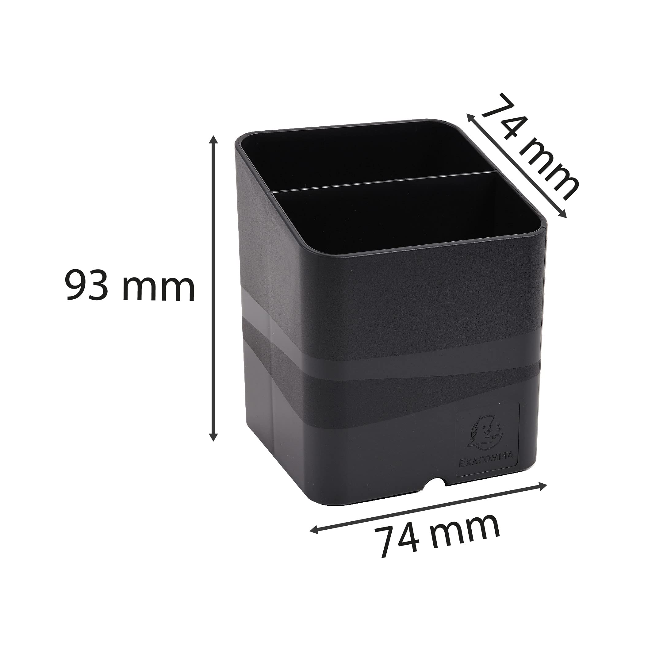 Exacompta - Réf. 309740D - PACK Module de classement Big Box Plus 5 tiroirs Office gris lumière - Dimensions extérieures 34,7 x 27,8 x 27,1 cm + 1 pot à crayons PEN CUBE Eco black noir 677014D