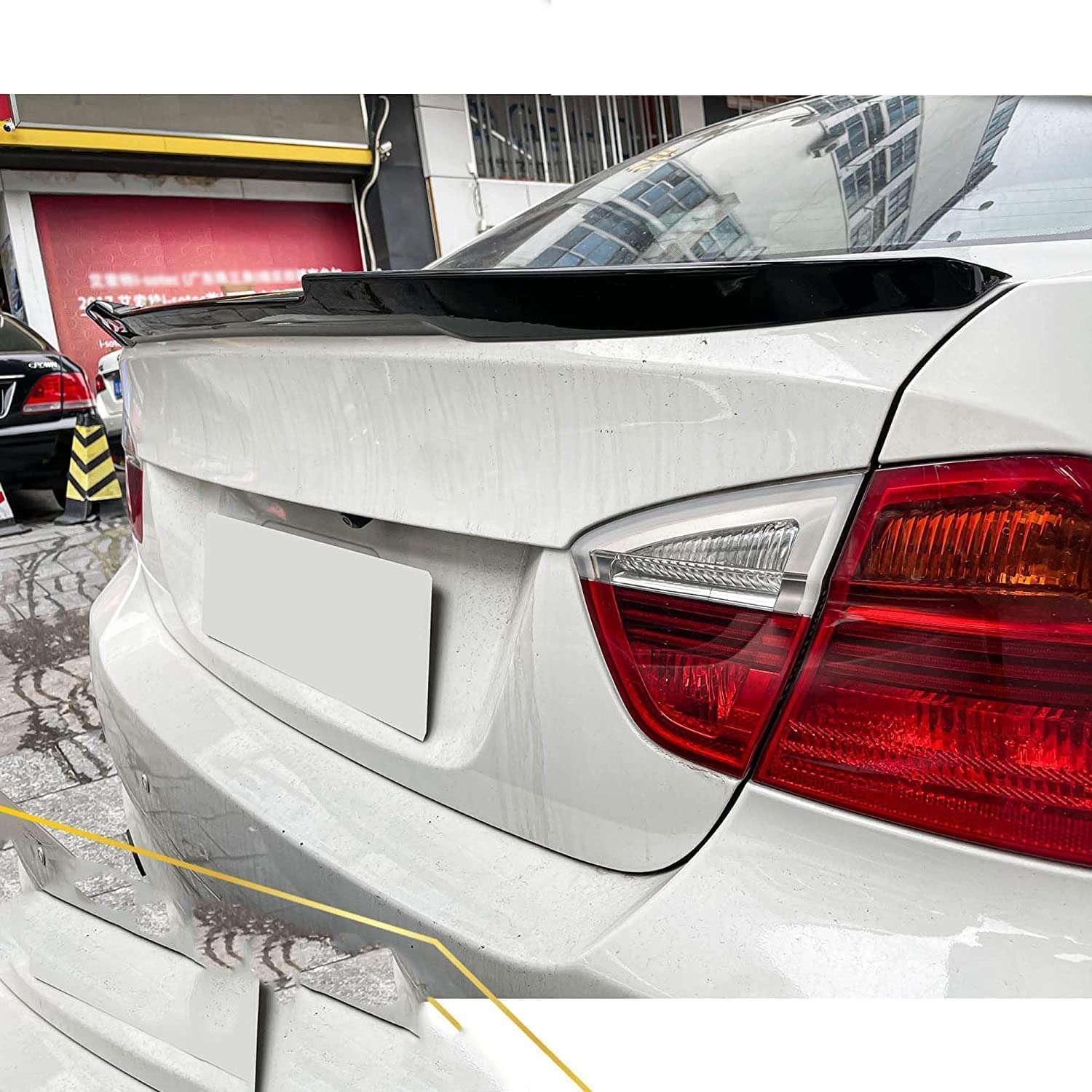 Aileron Arrière Style Carbone Pour BMW Série 3 E90 (2006-2011) 4 Portes - Aspect Carbone, Fixation Adhésive