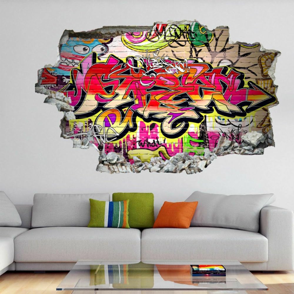 Adesivi per decorazioni da parete Graffiti Art Poster rimovibili da muro per personaggi del tatuaggio fracassato per domestica Soggiorno Camera da letto per da muro per la scuola materna