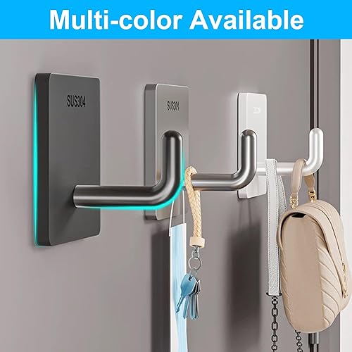 Miniatura 4 de Ganchos adhesivos para toallas de pared resistentes, paquete de 6, soportes impermeables para toallas adhesivas para baño, cocina o uso doméstico,