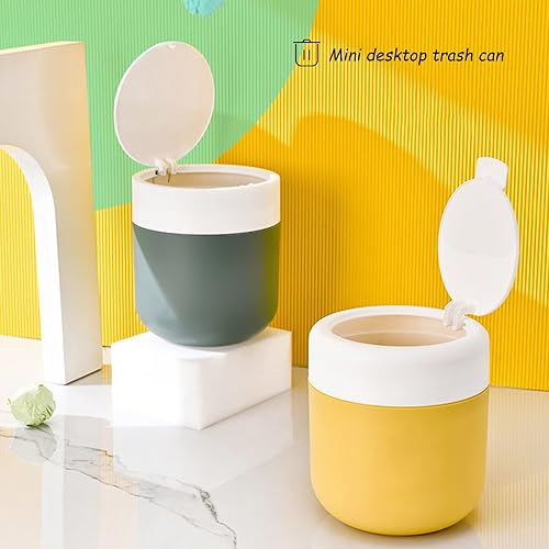 Miniatura 2 de Mini basurero de escritorio, pequeño cubo de basura de 2 litros, cesta de basura pequeña de baño, papelera miniatura para escritorio de oficina,