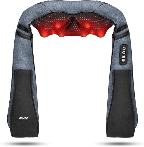 Shiatsu - Masajeador de espalda, cuello y hombros con calor relajante, amasamiento eléctrico de tejido profundo para cuello, espalda, hombros,